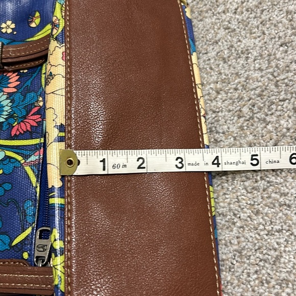 SakRoots Colorful Whimsical Double Handle Floral Canvas Coated Satchel Purse - Picture 13 of 15